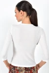 Ekru Halka Detaylı Uzun Kol Bluz CO-259362911