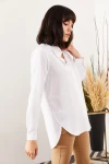 Ekru Oversize Dokuma Gömlek BCBSK-25700-K6014