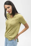 Fıstık Yeşil Yanları Yırtmaçlı V Yaka Tunik Bluz BCBSK-25650-2197