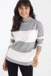 Gri Modern Stil Yarım Balıkçı Kazak BCBSK-25700-AKD-5530