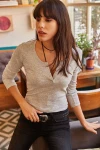 Gri Yakası Çıtçıtlı Uzun Kol Kaşkorse Bluz BCBSK-25700-K5578