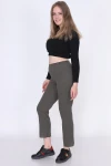 Haki Beli Lastikli Uzun Pantolon CO-259380793
