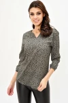 Haki Yakası Yırtmaçlı Krep Bluz BCBSK-25700-2841