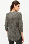 Haki Yakası Yırtmaçlı Krep Bluz BCBSK-25700-2841
