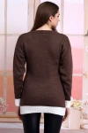 Kahve Desenli Triko Kazak CO-25CM8-1058