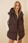 Kahve Kapüşonlu Şişme Yelek BCBSK-25700-K7262