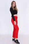 Kırmızı Beli Lastikli Uzun Pantolon CO-259380793