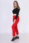 Kırmızı Beli Lastikli Uzun Pantolon CO-259380793