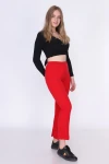Kırmızı Beli Lastikli Uzun Pantolon CO-259380793