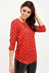 Kırmızı Yakası Yırtmaçlı Krep Bluz BCBSK-25700-2841