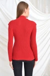 Kırmızı Yarım Balıkçı Uzun Kol Triko Bluz CO-259390250