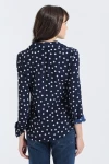 Lacivert Uzun Kollu Düğmeli Oversize Gömlek BCBSK-25700-2711