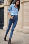 Mavi Yüksek Bel Dar Paça Esnek Kumaş Denim Pantolon BCBSK-25700-K4397