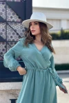 Mint Beli Lastikli Kruvaze Elbise BCBSK-25700-3431