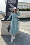 Mint Beli Lastikli Kruvaze Elbise BCBSK-25700-3431