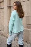 Mint Yumuşak Dokulu Oversize Asimetrik Bluz BCBSK-25700-3513