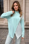 Mint Yumuşak Dokulu Oversize Asimetrik Bluz BCBSK-25700-3513
