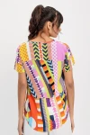 Mix V Yaka Desenli Bluz BCBSK-25700-H5030