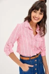 Pembe Kolu Bağlamalı Uzun Kollu Gömlek BCBSK-25700-51306