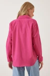 Pembe Nakış İşlemeli Yazlık Dokuma Gömlek BCBSK-25700-K7214