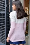Pudra Modern Stil Örgü Motifli Kazak BCBSK-25700-K1008