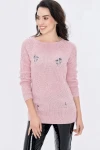 Pudra Modern Stil Yumuşak Dokulu Kazak BCBSK-25700-K1009