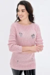 Pudra Modern Stil Yumuşak Dokulu Kazak BCBSK-25700-K1009
