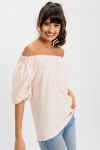 Pudra Omzu Dekolteli Ve Lastikli Bluz BCBSK-25650-2201