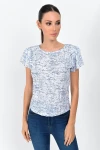 Saks Katkat Fırfırlı Kısa Kol Bluz CO-259333335