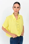 Sarı Kısa Salaş Dokuma Gömlek CO-259363058