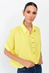 Sarı Kısa Salaş Dokuma Gömlek CO-259363058
