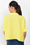 Sarı Kısa Salaş Dokuma Gömlek CO-259363058