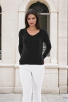 Siyah Bisiklet Yaka Uzun Kol Basic Bluz BCBSK-25700-K5559