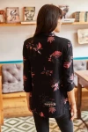 Siyah Desenli Kolları Apoletli Gömlek BCBSK-25700-K4570