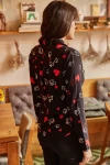 Siyah Desenli Uzun Kol Gömlek BCBSK-25700-K4345