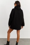 Siyah Kapüşonlu Oversıze Cepli Sweatshırt BCBSK-25700-K7278