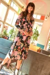 Siyah Kruvaze Çiçekli Elbise BCBSK-25650-2259