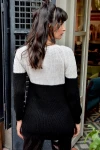 Siyah Modern Stil Örgü Motifli Kazak BCBSK-25700-K1008
