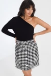 Siyah Modern Stil Tek Kol Bluz BCBSK-25700-AKD-6012