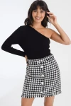 Siyah Modern Stil Tek Kol Bluz BCBSK-25700-AKD-6012
