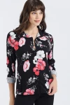 Siyah Pembe Uzun Kollu Düğmeli Oversize Gömlek BCBSK-25700-2711
