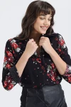 Siyah Uzun Kollu Düğmeli Oversize Gömlek BCBSK-25700-2711