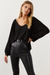 Siyah V Yaka Yarasa Kol Bluz BCBSK-25700-K5707