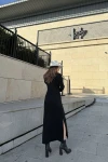 Siyah Yarım Balıkçı Triko Elbise BCBSK-25700-3502