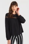 Siyah Yumuşak Dokulu Oversize Bluz BCBSK-25700-2566