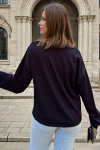 Siyah Yumuşak Dokulu Oversize Bluz BCBSK-25700-3470