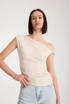 Ten Tek Omuz Drapeli Premium Sandy Bluz BCVS-252003
