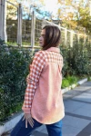 Turuncu Uzun Kollu Oversize Kolu Desenli Gömlek BCBSK-25700-3534