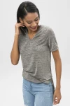 Vizon Yanları Yırtmaçlı V Yaka Tunik Bluz BCBSK-25650-2197