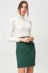 Yeşil Diz Üstü Modern Kesim Mini Etek BCBSK-25650-2123